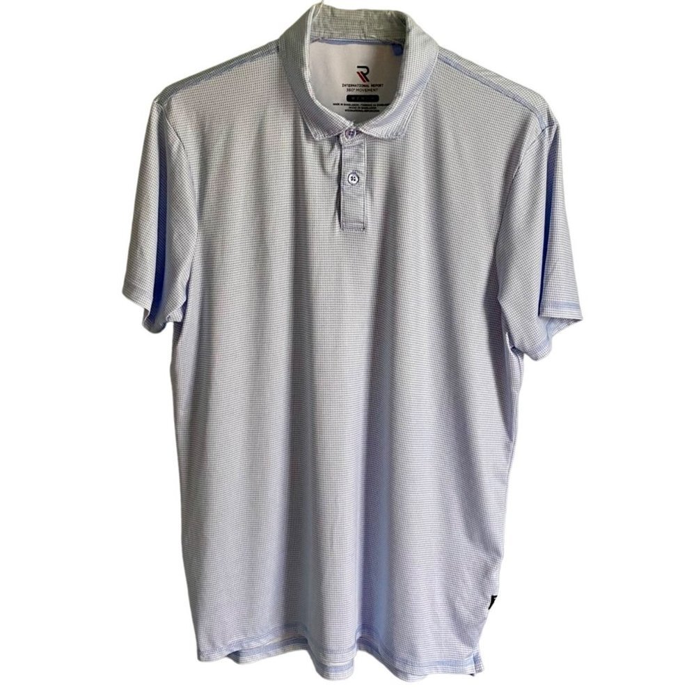 International Report 360 Movement Blue White Men's Polo Shirt Medium